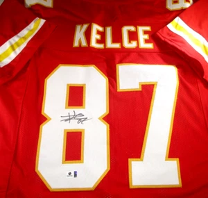 Travis Kelce / Autographed Kansas City Chiefs Custom Football Jersey / COA - Picture 1 of 6