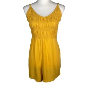 Cotton On Yellow V Neck Elastic Waist Sleeveless Strappy Romper S/P NWT - Picture 1 of 11