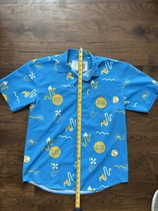 Tropical Bros Shirt Mens Large Blue High Noon Hawaiian Short Sleeve Frat Stretch - Picture 1 of 6