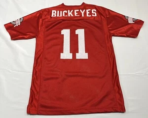 OHIO STATE BUCKEYES JERSEY #11 KNIGHTS APPAREL ADULT SIZE SMALL RED SCREEN PRINT - Picture 1 of 8
