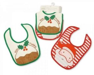 Christmas Baby Bibs. Pack of 2. Santa Bib & Little Pudding Bib. 1st Chrsitmas. 