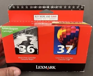 Lexmark Combo Ink Cartridges Pack Black 36 & Color 37 - Picture 1 of 4