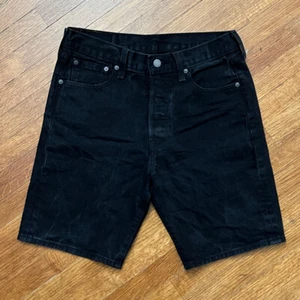 Levis 501 Denim Jean Shorts Men 30x9 Black Distress Casual Beach Jorts Outdoors - Picture 1 of 21
