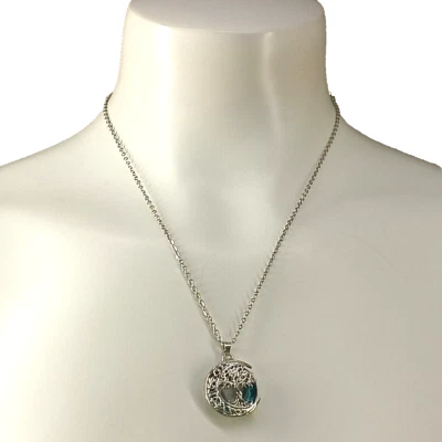 Collar Colgante Mujer "Árbol de la Vida" 20" Largo Latón Chapado Plata Talla Única Foto 1 de 4