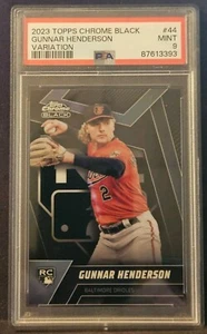2023 TOPPS CHROME BLACK VARIATION #44 GUNNAR HENDERSON PSA MINT 9 - Picture 1 of 2