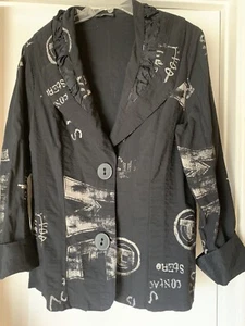 Jean Marc Philippe Bolero / Jacket / Vest Plus Size 20 / 22 Black White Accents - Picture 1 of 8