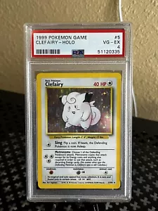 1999 Pokemon Base Unlim Clefairy holo 5/102 PSA 4 VG-EX vintage (cert 83391106) - Picture 1 of 4
