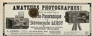 PARIS / L. LEROY " STÉRÉO-PANORAMIQUE " PUBLICITÉ 1905 - Picture 1 of 1