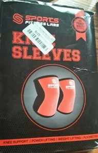 Sports Fitness LABS Pair of Knee Sleeves Red Black X Large - Bild 1 von 2