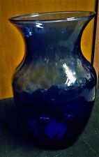 INDIANA GLASS CO VINTAGE COBALT BLUE VASE 8" TALL #1282 MADE in USA