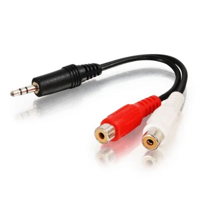0.5ft (0.15m) Value Series™ 1- 3.5mm Stereo M To 2- RCA Stereo F Y-Cable-C2G - Image 1 of 4