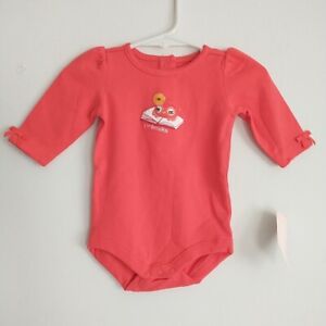 Gymboree Baby Girls One-piece Bodysuit 0-3M Red I Love Books Embroidered Bow New