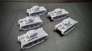 HO Scale German Panzer 38t Tank Platoon X5 Lot Resin 1/87th Scale 15mm - Picture 1 of 8