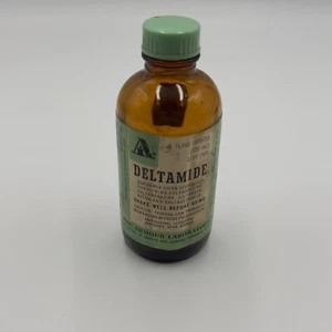 Vintage Flasche Bernstein Apotheke DELTAMID Sulfadiazin The Armour Labs LEER - Bild 1 von 5