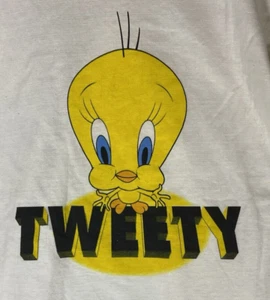 VTG 1990s Looney Tunes Tweety Bird SINGLE STITCH White t-Shirt S - Picture 1 of 7