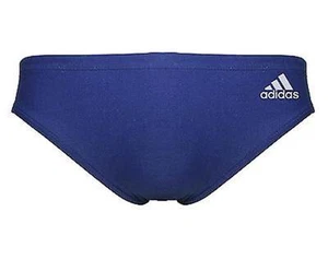 Adidas Junior Boys Lycra Brief Swim [Navy] with 4 White Stripes - Size 28, 30 - Picture 1 of 3