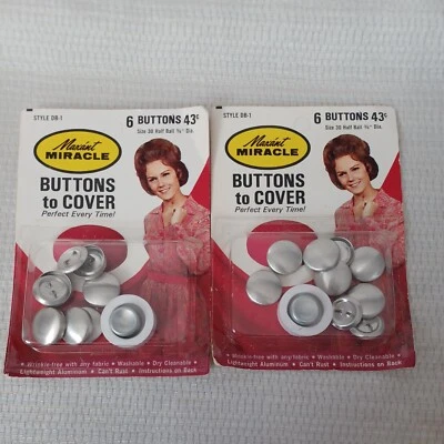 Maxant Buttons to Cover Kit Size 30 Half Ball 3/4", 2 pks NEW  old stock Vintage - Image 1 of 4