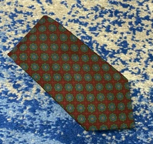 Corbata de seda geométrica Polo Ralph Lauren Borgoña roja verde azul negro oro EE. UU. - Imagen 1 de 5