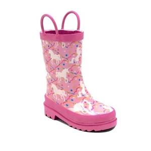 London Fog Toddler Girls' Butterfly-Print Rain Boots, Pink (Size 7T) - Picture 1 of 5