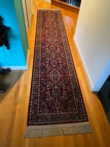 Karastan 785 Sarouk Red Runner wool rug 2ft 6in X 12ft 10.75in (w fringe) - Picture 1 of 12