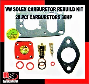 VW Bug SOLEX 28-30 PCI 1954-60 Carb Basic rebuild Kit Efuel RADKE RS 15K - Picture 1 of 7