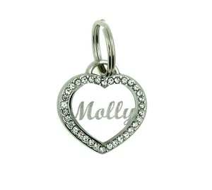 Custom Engraved Personalized Stainless Steel Small Heart SZ Dog Tag Pet ID Name - Picture 1 of 3