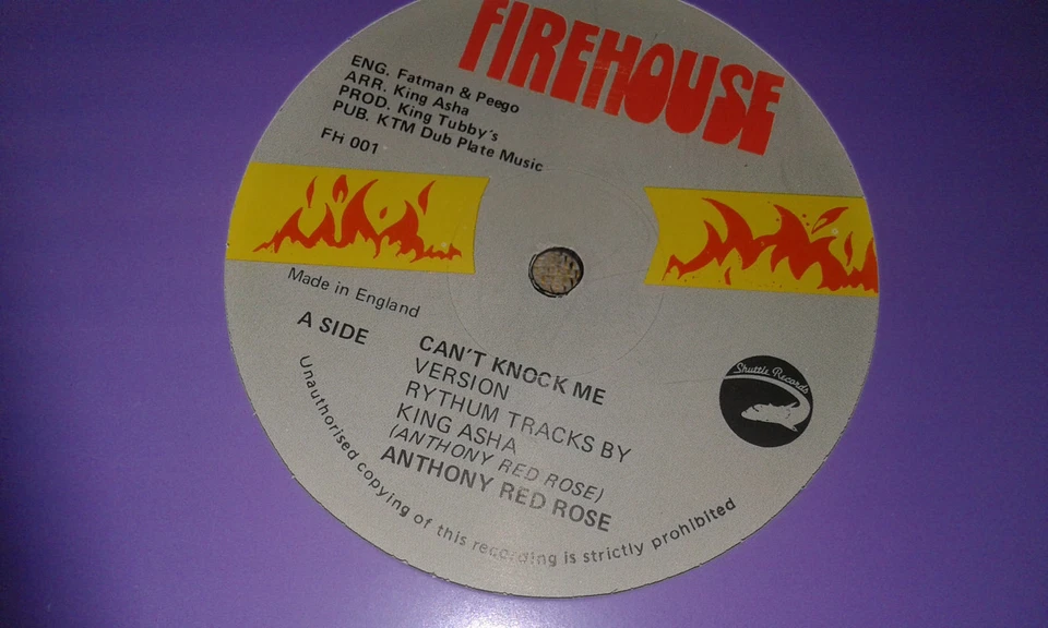 Anthony Red Rose , Can't Knock Me  ,12" Firehouse Label - Image 1 of 1