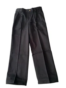 New Chaps Boys 8 Reg Pleated School Black Pants Adj Waist Wrinkle Free Uniform - Picture 1 of 4