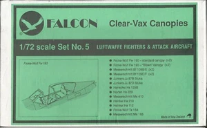 TETTUCCI VACUF.LUFTWAFFE AEREI CACCIA & ATTACCO 1/72 FALCON CLEAR VAX CANOPIES 5 - Foto 1 di 1