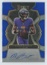 2022 Panini Select RASHOD BATEMAN SIGNATURES BLUE PRIZM  AUTO /99 Ravens #SIP-RB