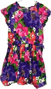 Gymboree "Falling for Feathers" Vintage Watercolor Flower Bubble Dress, Girls 7 - Picture 1 of 2