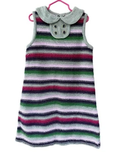 Janie and Jack Size 6 Knit Sleeveless Multicolor Dress Preppy - Picture 1 of 4