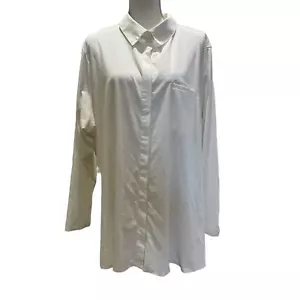 Athleta Damengröße 3X Urbanite Oberteil weiß Langarm klassisch geknöpft - Bild 1 von 6