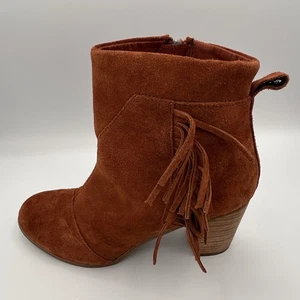 Toms Lunata Fransen-Stiefeletten Western Boho-Stil braun Wildleder Damengröße US 9 - Bild 1 von 17