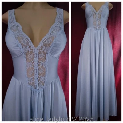 ELEGANTE Vintage OLGA VESTIDO LARGO Elástico ENCAJE Top Lencería Vestido sin Mangas 92077 ~M Foto 1 de 4