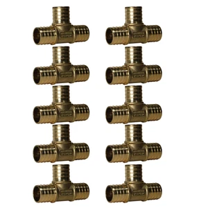 10 Pcs. 1" X 1" X 1" Pex Tee, One Inch Pex Tee, Lead Free Brass 23-1-3=10 - Picture 1 of 9