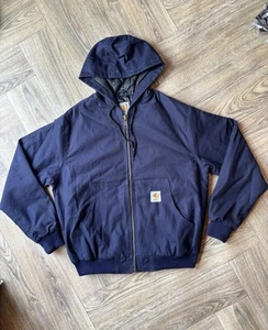 CARHARTT WIP OG ACTIVE JACKET LINED NAVY BLUE AGED CANVAS size medium - Picture 1 of 24