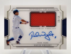 David Wright 2019 National Treasures Treasured Threads Game Used Relic Auto /15 - Picture 1 of 2