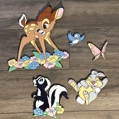 5 винтажных настенных табличек Walt Disney Productions BAMBI для детской комнаты - Изображение 1 из 4