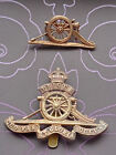 2 Royal Artillery Brass Badges: Cap With Slide, King's Crown; Arm Snco With Lugs