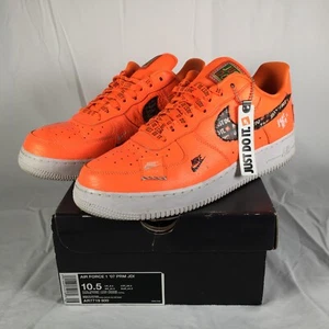 Nike Air Force 1 Low JDI PRM Just Do It Orange Lace Up Sneakers Size 10.5 - Picture 1 of 16
