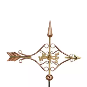 Victorian Arrow Cottage Weathervane - Pure Copper with Roof Mount - Picture 1 of 12
