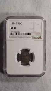 1884 S Seated Dime NGC XF40 CIRCULATED 10C SILVER Coin PRICED TO SELL! - Picture 1 of 4