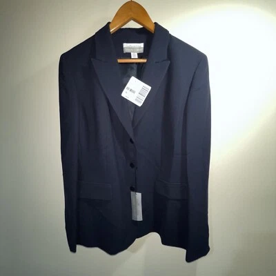 NWT Casual Corner Collectibles Women's Business Blazer Navy Blue Size 16 - Image 1 of 4