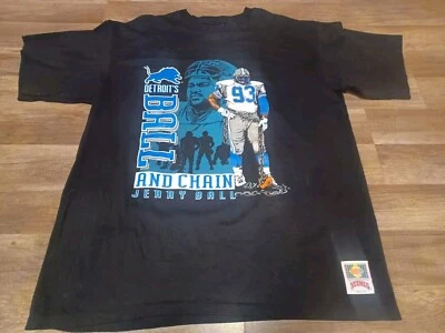 Rare Vintage 90's Nutmeg Detroit Lions Jerry Ball Caricature Player T-Shirt XL - Image 1 of 4