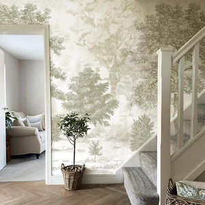 Advanced Grey Forest Trees Wall Mural Peel And Stick Living Room Decor148"X98" - Picture 1 of 7