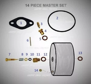 CARBURETOR KIT for 70s JOHN DEERE 112 AND 110 WITH TECUMSEH HH100 10 hp ENGINE - Picture 1 of 4