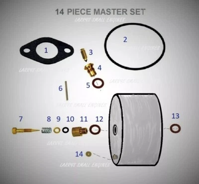 CARBURETOR KIT LME WALBRO MIA10290  JOHN DEERE HH100 TECUMSEH 1970s ENGINE - Image 1 of 4