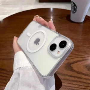 For iPhone 15 Pro Max,14,13,11 Clear Transparent MagSafe Cover Magnetic BackCase - Picture 1 of 11