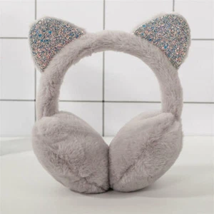 Winter Women Kids Soft Cute Cat Earmuffs Ladies Girl Earflap Warmers Ear Muffs - Picture 1 of 17